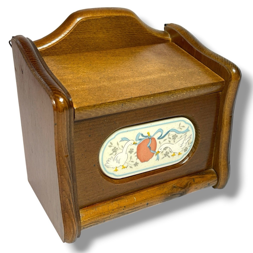 Update International Marmalade Geese Goose Apple Wooden Recipe Box Recipe Cards